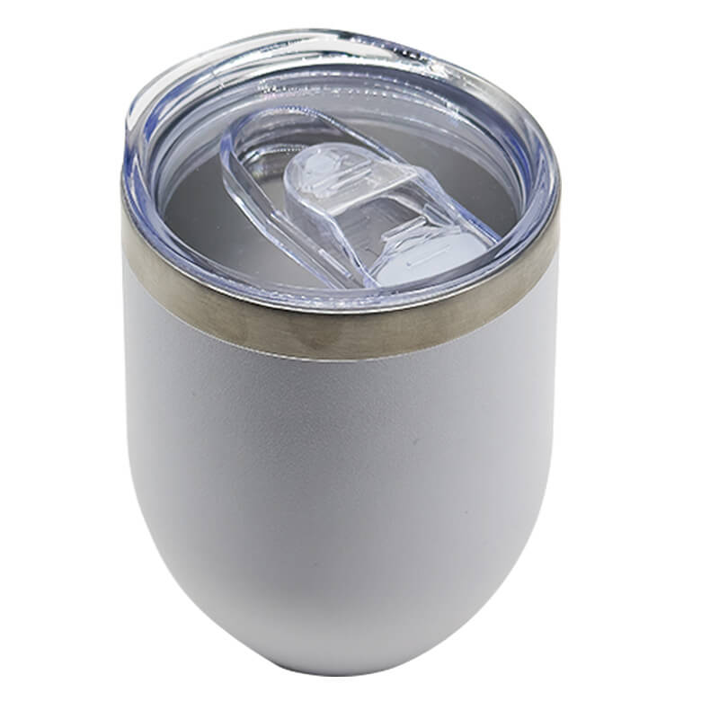 Double Wall Stainless Steel 12oz (350ml) Engraving Wine Tumbler White - Image 2