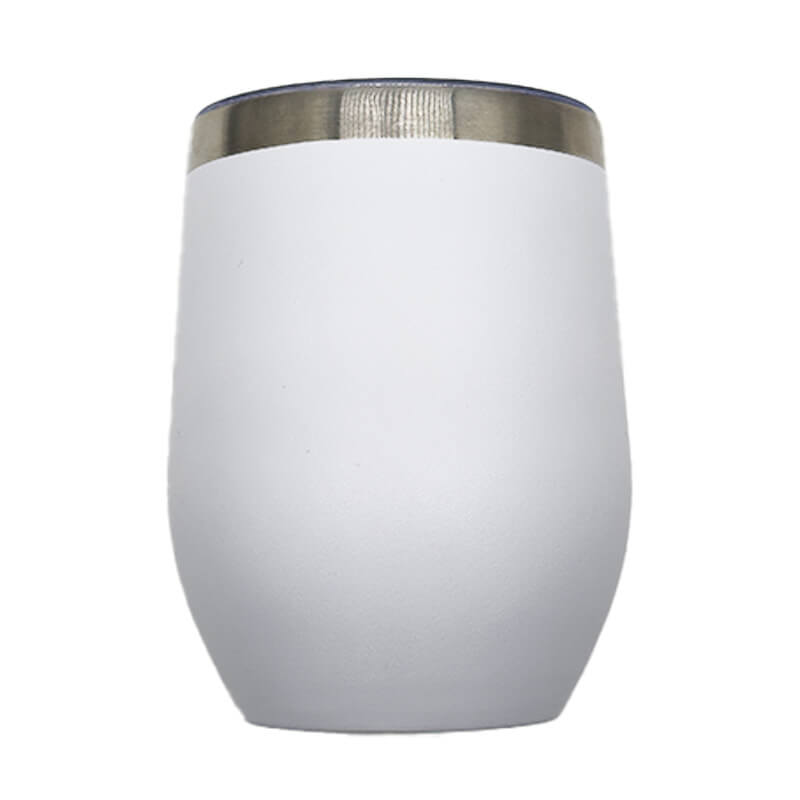 Double Wall Stainless Steel 12oz (350ml) Engraving Wine Tumbler White