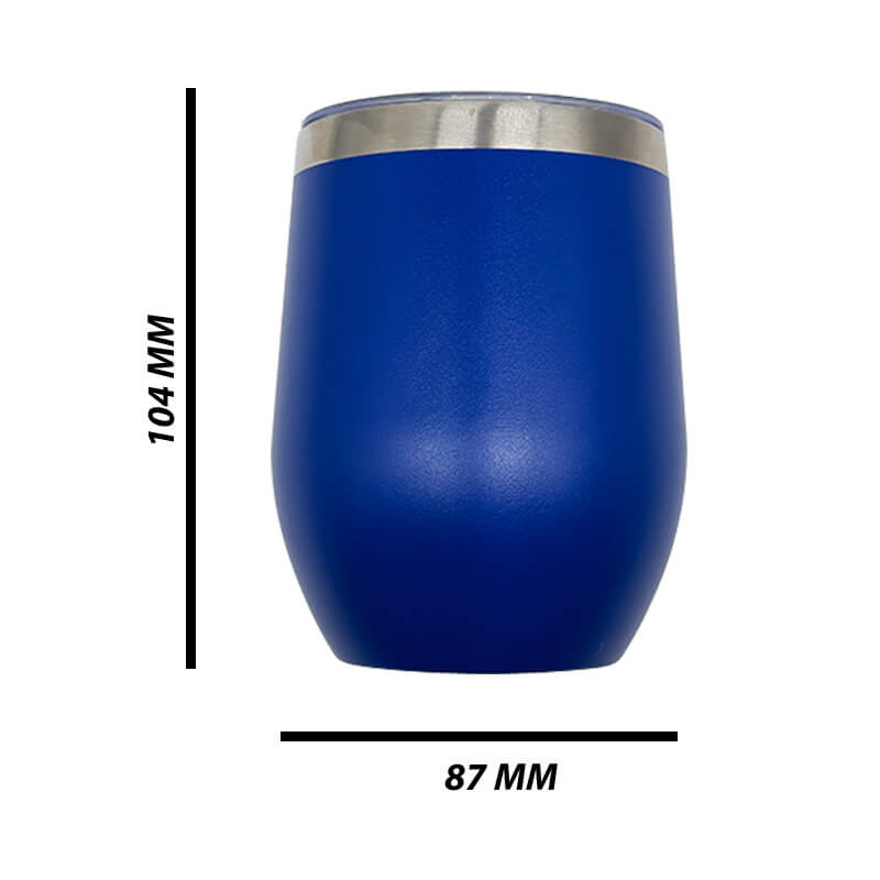 Double Wall Stainless Steel 12oz (350ml) Engraving Wine Tumbler Royal Blue - Image 7