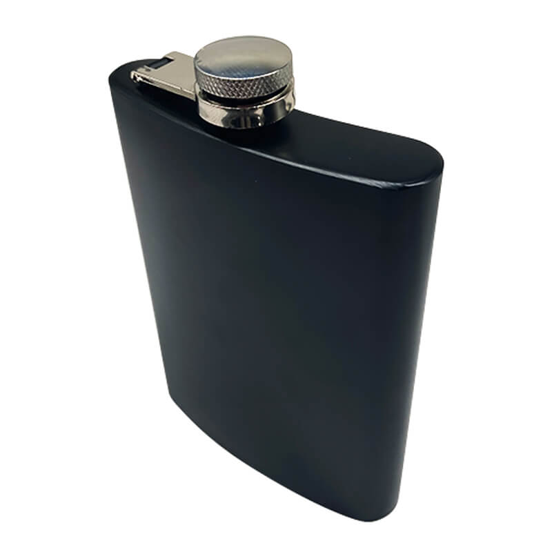Stainless Steel 200ml Engraving Hip Flask Black - Image 3