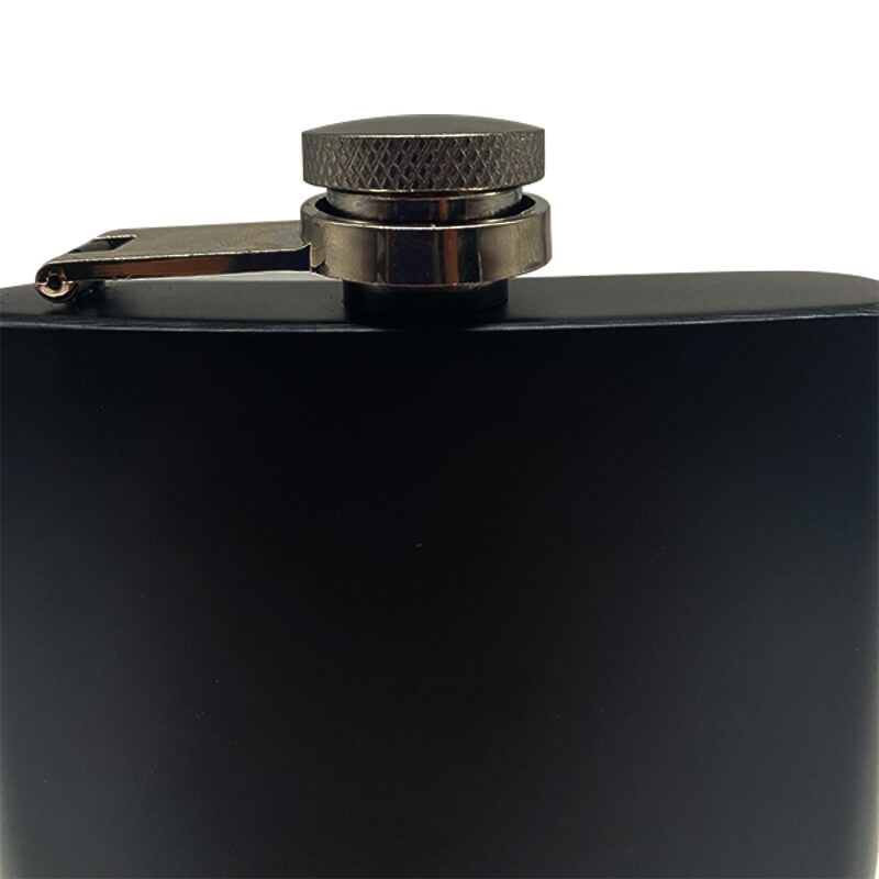 Stainless Steel 200ml Engraving Hip Flask Black - Image 4