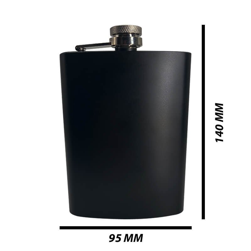 Stainless Steel 200ml Engraving Hip Flask Black - Image 6