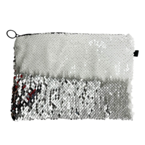 Silver Sequin Pencil/Makeup Bag