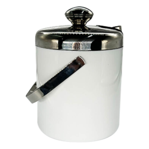 White Stainless Steel Ice Bucket