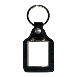 PU/Metal Keyring Square Black