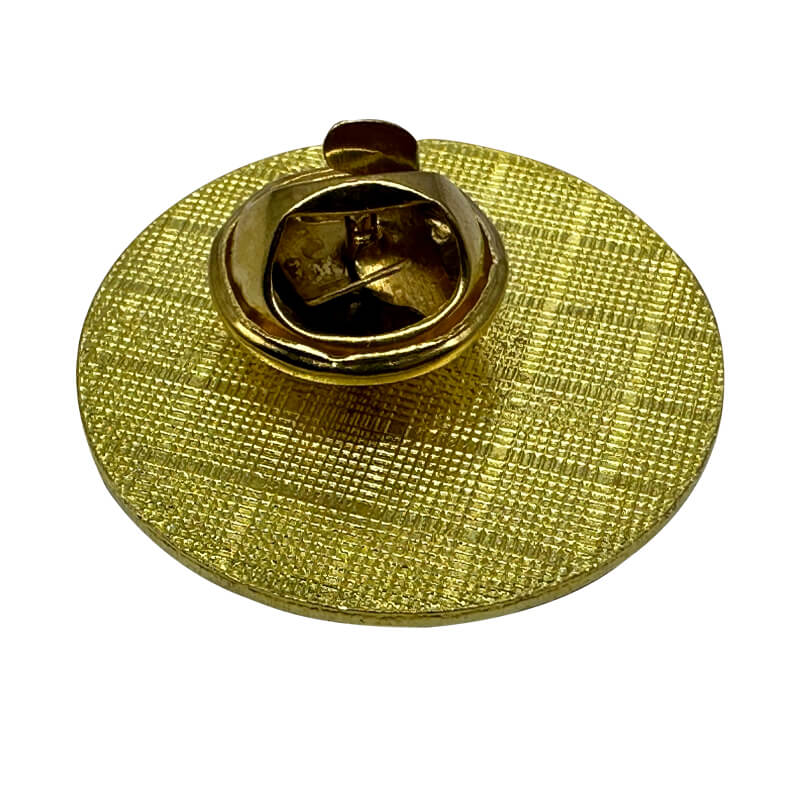 Round Gold Brooch Pin - Image 2