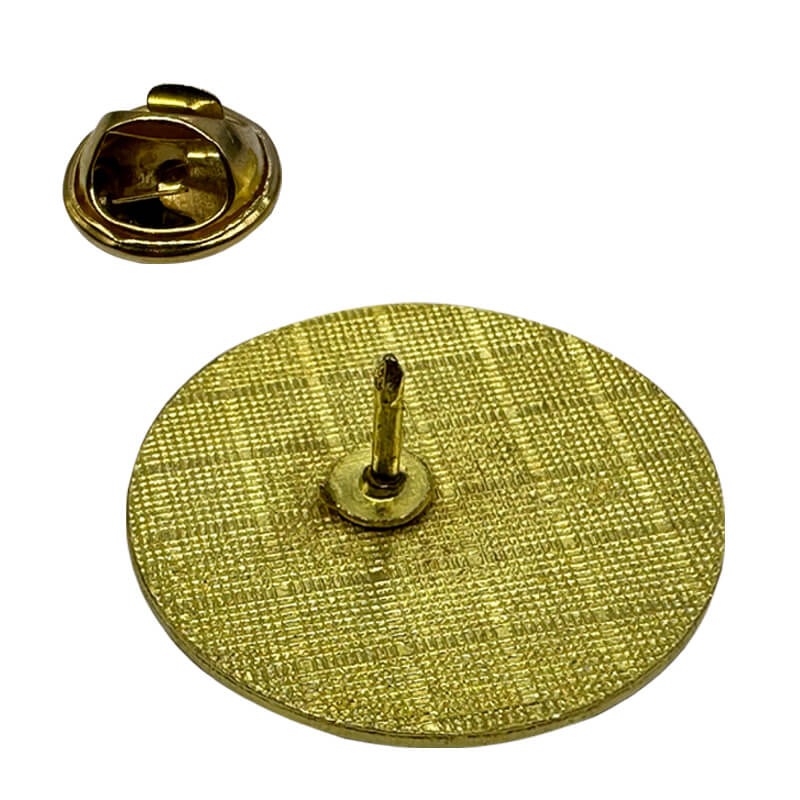 Round Gold Brooch Pin - Image 4