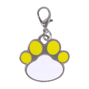 Metal Dog Tag Yellow Paw Shape