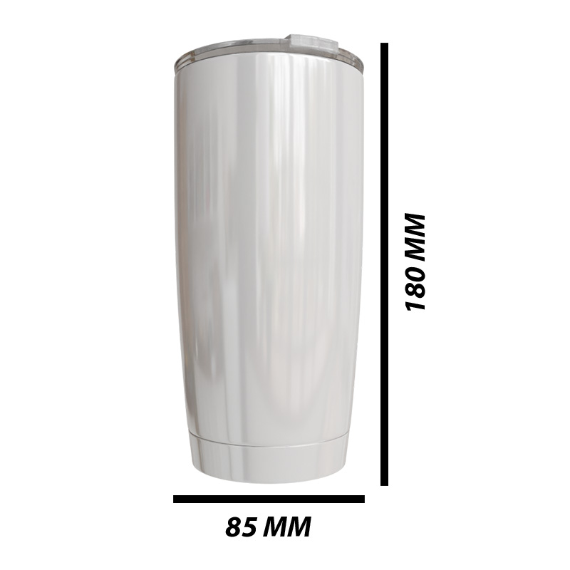 20oz White Stainless Steel Brandy Tumbler - Image 4
