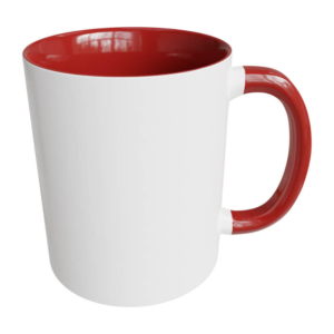 11oz Red Ceramic Two Tone Mug