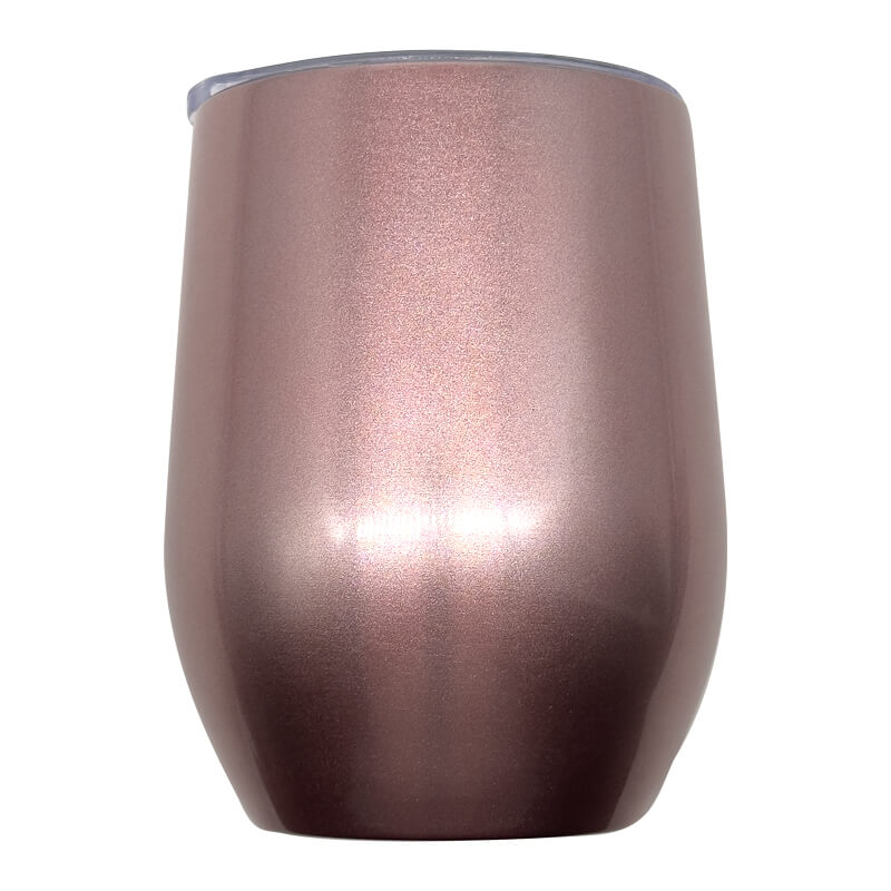 12oz rose gold stainless steel wine tumbler