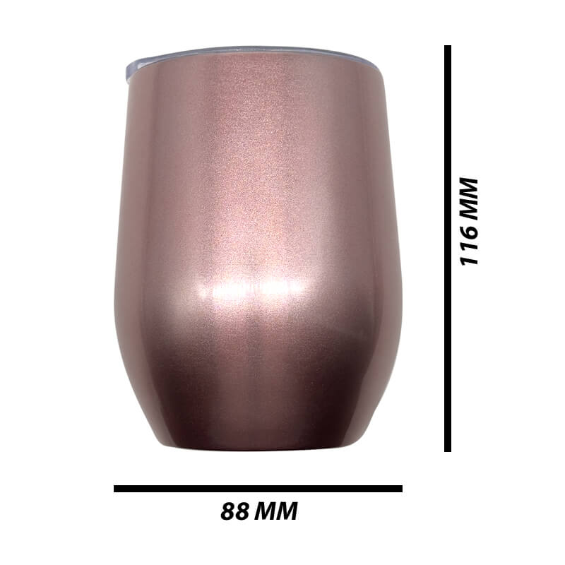 12oz rose gold stainless steel wine tumbler - Image 7