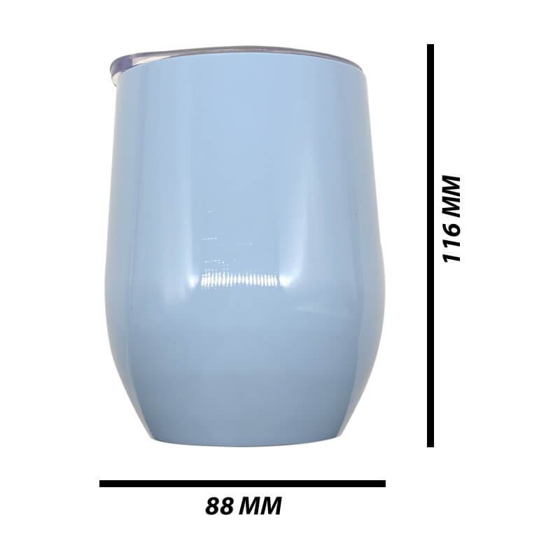 12oz Blue Stainless Steel Wine Tumbler - Image 7