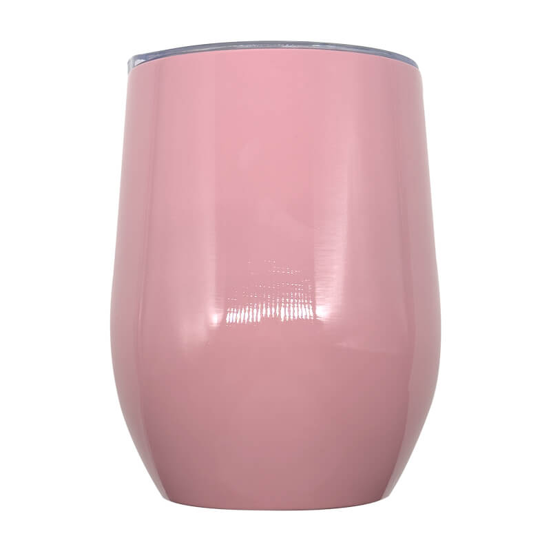 12oz Pink stainless steel wine tumbler