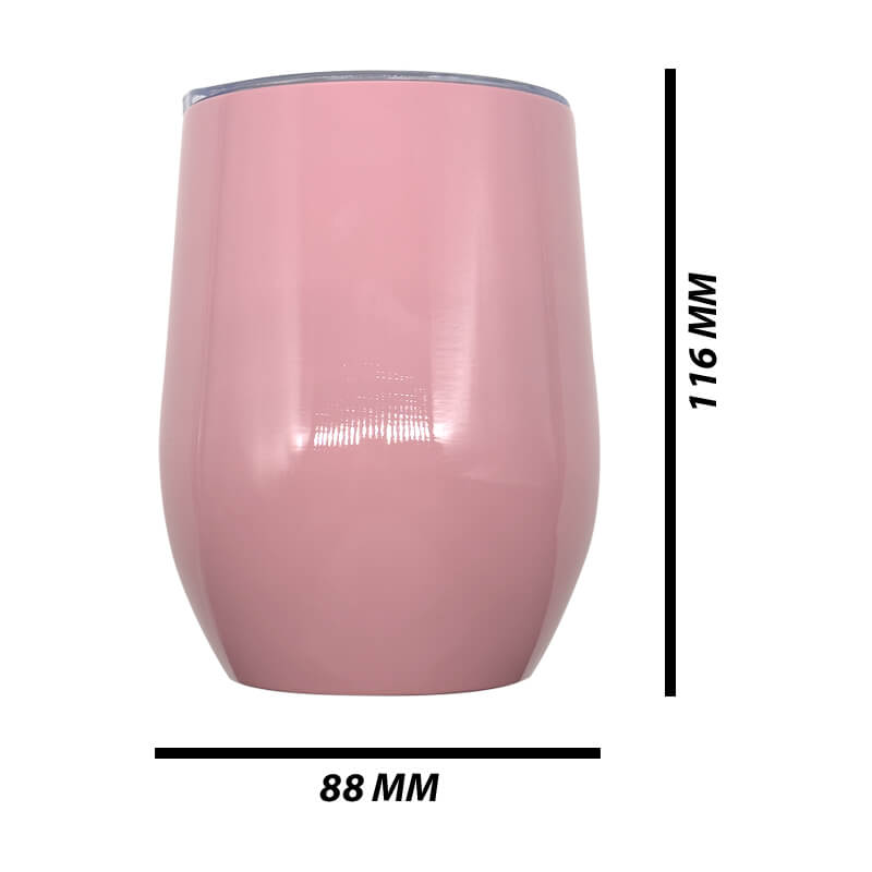 12oz Pink stainless steel wine tumbler - Image 7