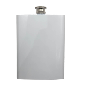 200ml White Stainless Steel Hip Flask