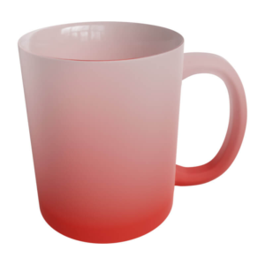 Frosted red glass mugs