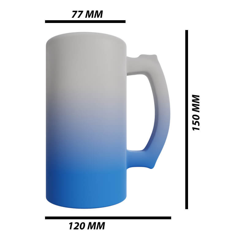 16oz Beer mug blue frosted (set of 2) - Image 3