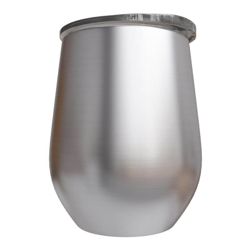 12oz Silver Stainless Steel Wine Tumbler