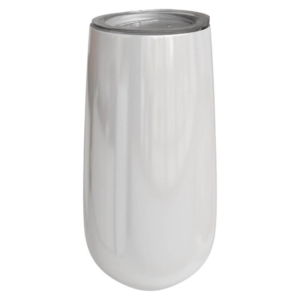 6oz White Stainless Steel Champagne Tumbler