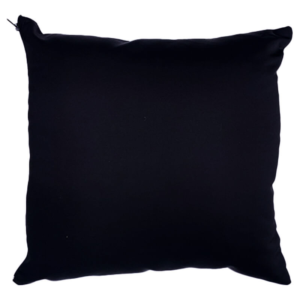 pillow white-black 34x34cm is a well-stuffed pillow. The pillowcase is printable on the front side and fitted with black polyester fabric at the back.