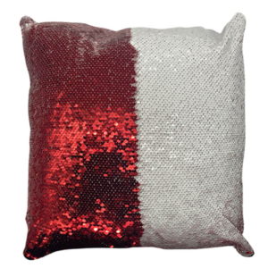Red sequin pillow case + pillow